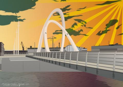 Pont des docks - Sunlight by Tybografik