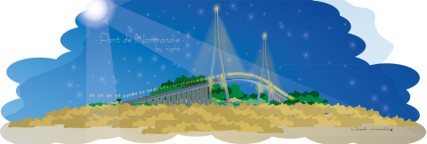 Pont de Normandie - By night - By Tybografik